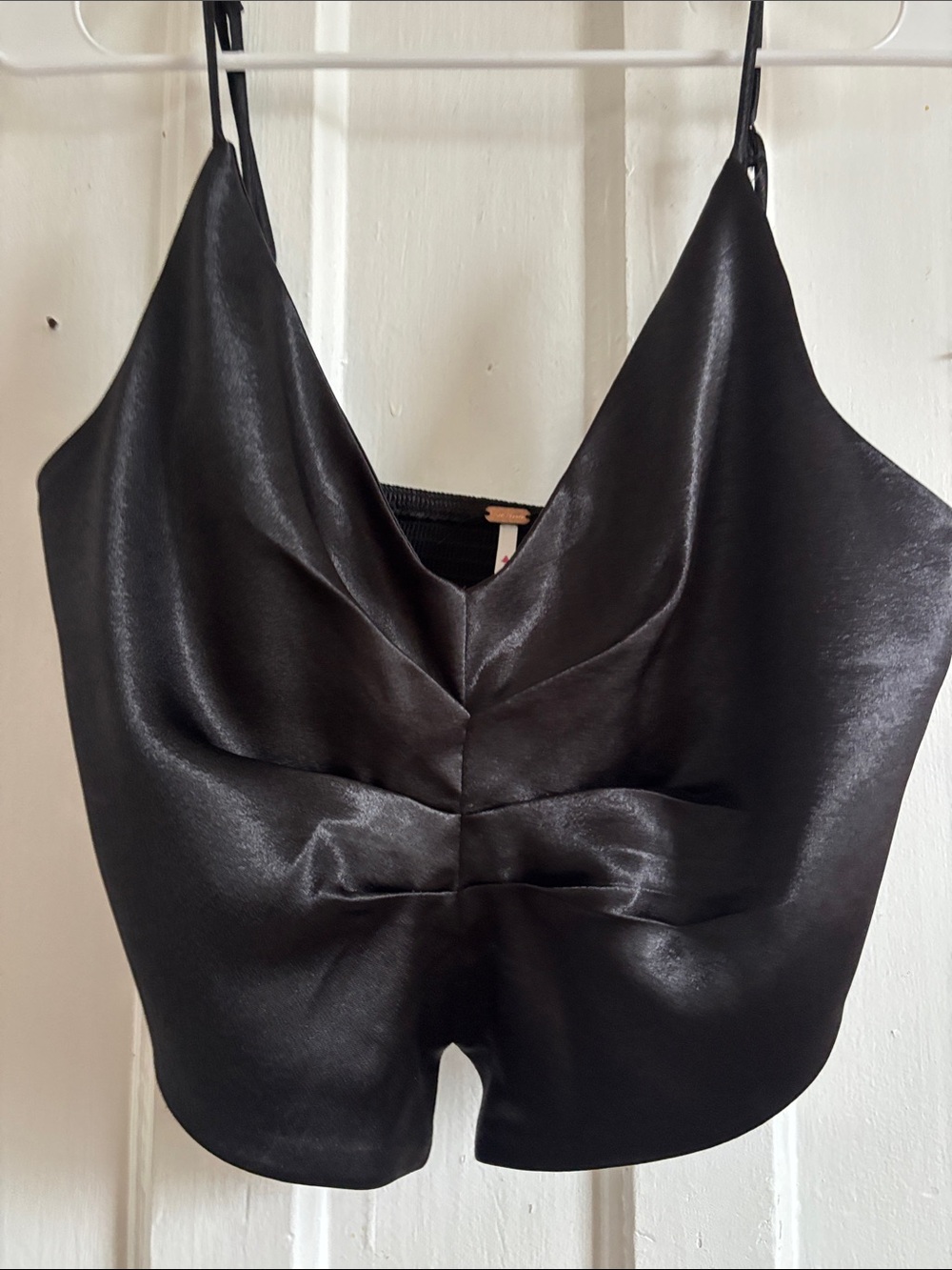 Free People Black Satin Cowl Neck Camisole